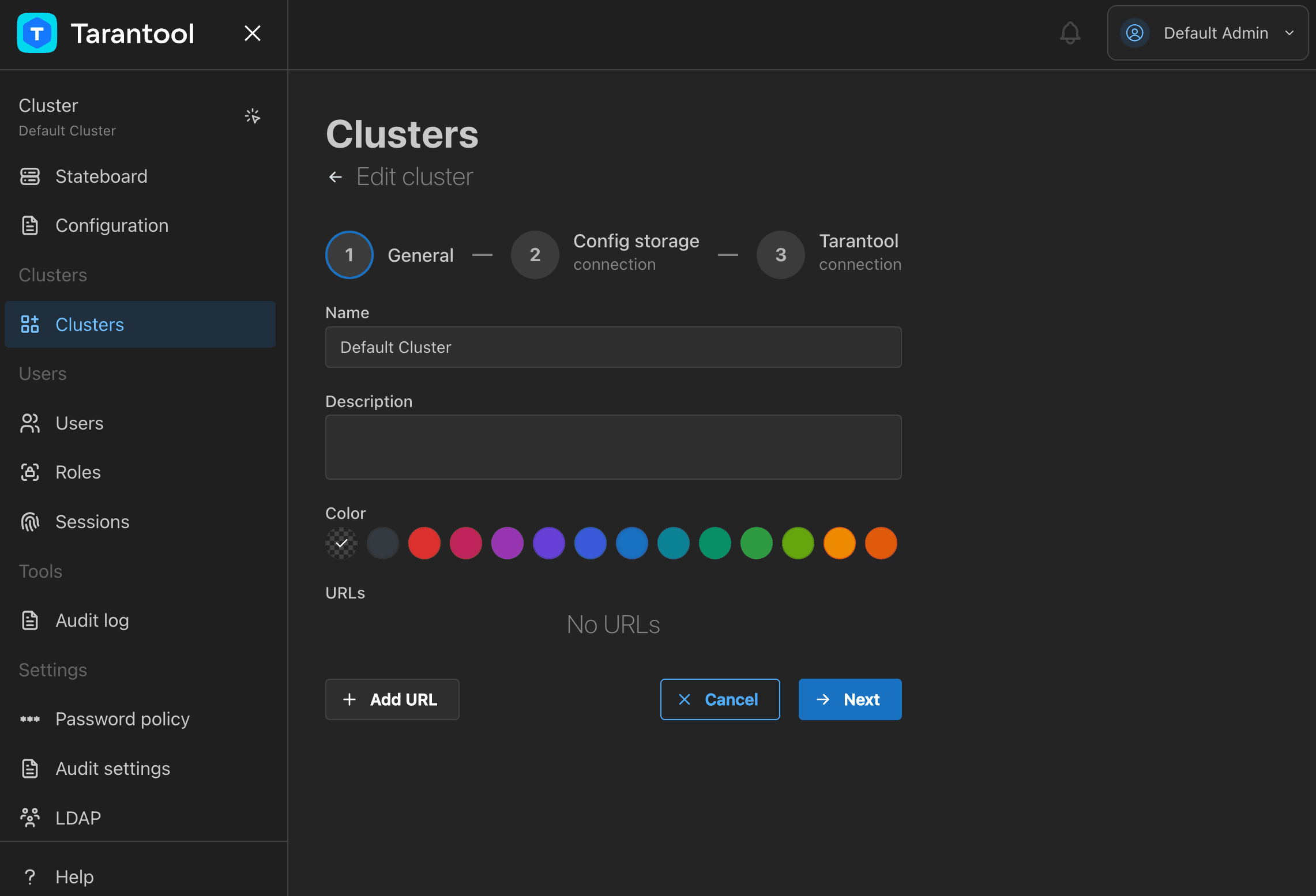 General cluster settings
