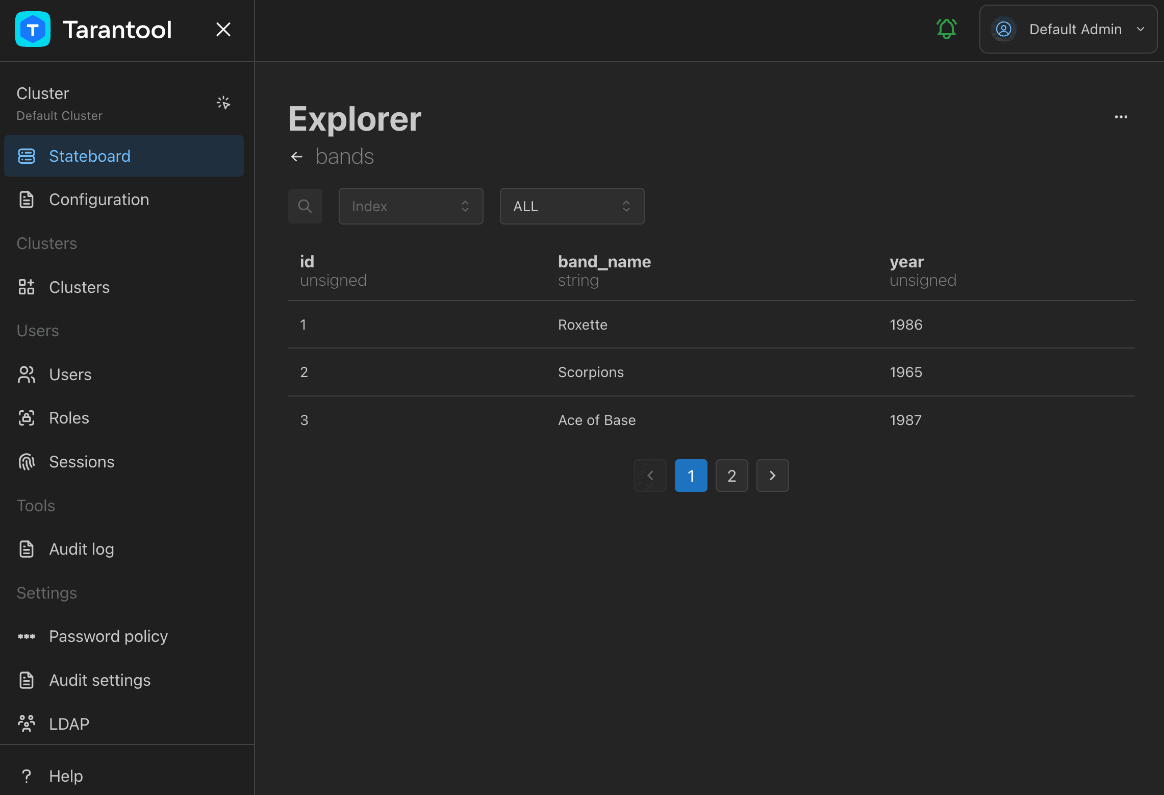 TCM Explorer: space tuples