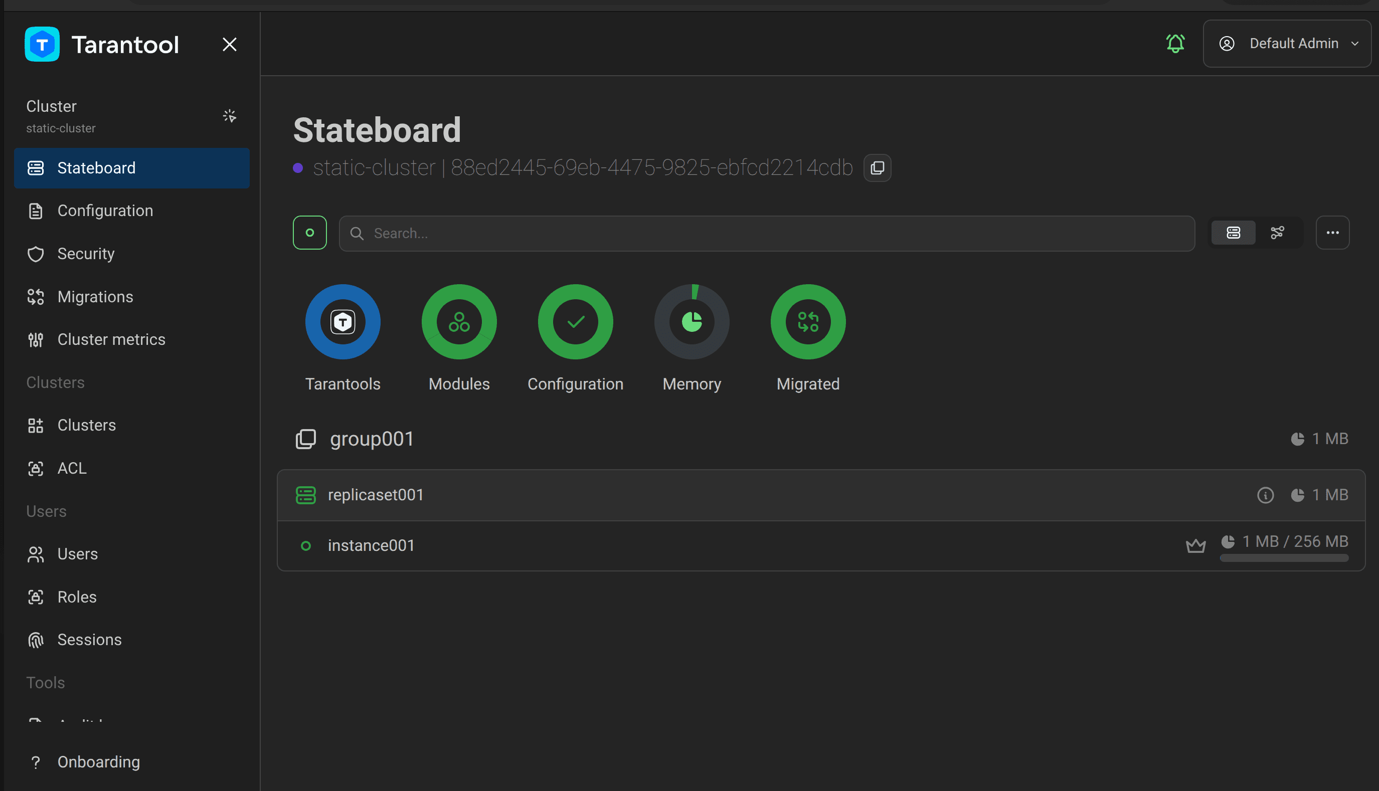 A cluster created from a configuration is always shown as successfully migrated