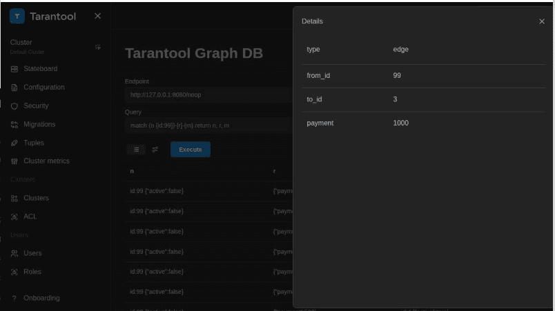 Страница TT Graph DB в TCM