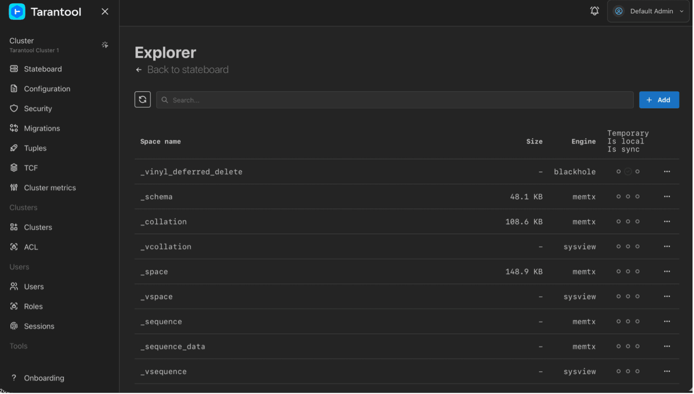 TCM instance explorer