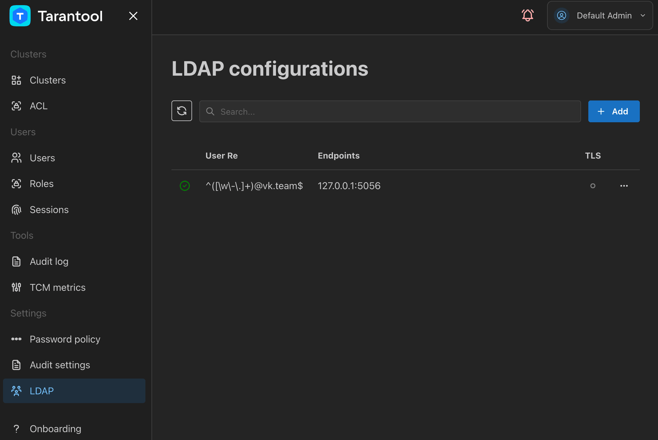 Конфигурации LDAP TCM